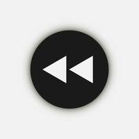 Flat symbol rewind button, flat design style. vector