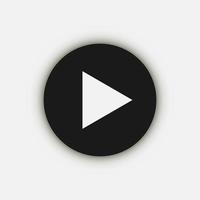 Black play Icon, flat design style vector