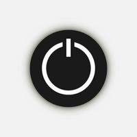 Black power button icon. Vector illustration.