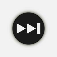 Black rewind button, flat design style. vector