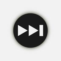 Black rewind button, flat design style. vector