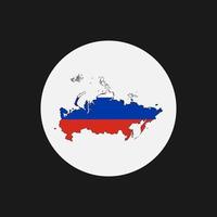 Russia map silhouette with flag on white background vector