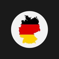 Alemania mapa silueta con bandera sobre fondo blanco. vector