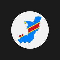 república democrática del congo mapa silueta con bandera sobre fondo blanco vector