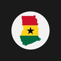 Ghana mapa silueta con bandera sobre fondo blanco. vector