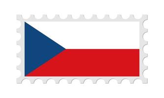 Czech Republic Postage Stamp With Shadow. Vector illustration.