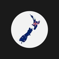 New Zealand map silhouette with flag on white background vector