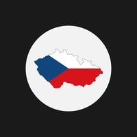 República Checa mapa silueta con bandera sobre fondo blanco. vector