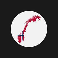 Noruega mapa silueta con bandera sobre fondo blanco. vector