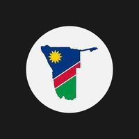 Namibia map silhouette with flag on white background vector