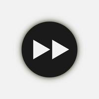 Flat symbol rewind button, flat design style. vector