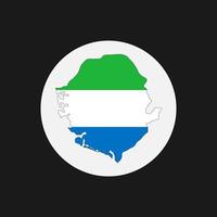 Sierra Leona mapa silueta con bandera sobre fondo blanco. vector