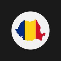 Romania map silhouette with flag on white background vector