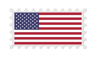 USA Postage Stamp With Shadow. Vector illustration.