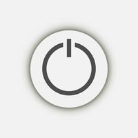 Grey power button icon. Vector illustration.