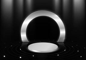 Abstract silver white 3d display template podium artwork. vector