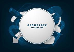 Abstract 3D blue geometric pattern artwork decorative style. vector