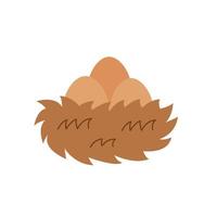 Vector illustration of bird nest isolated on white background.