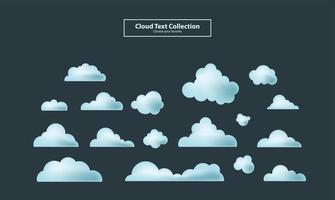 cartoon clouds collection set background flat gradient vector illustration wallpaper element sign