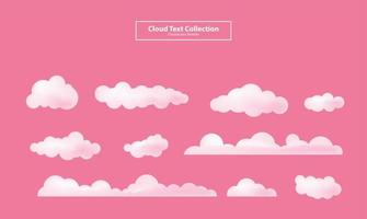 dibujos animados nubes colección conjunto fondo plano gradiente vector ilustración papel pintado elemento signo