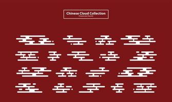 moderno chino nube pegatinas etiquetas colorido elemento vector colección plano insignia conjunto clipart etiqueta