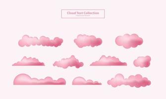 cartoon clouds collection set background flat gradient vector illustration wallpaper element sign