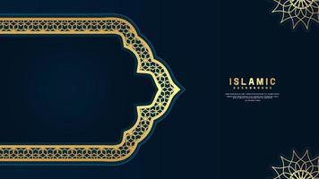 Islamic gold frame template background vector