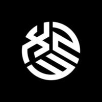 diseño del logotipo de la letra xzw sobre fondo negro. xzw concepto de logotipo de letra de iniciales creativas. diseño de letras xzw. vector