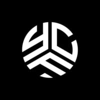 YCF letter logo design on black background. YCF creative initials letter logo concept. YCF letter design. vector