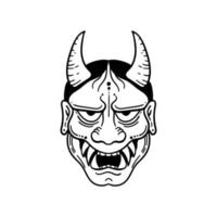 hand drawn devil face doodle illustration for tattoo stickers poster etc vector