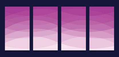 Set abstract wavy purple background premium vector
