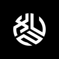 XUN letter logo design on black background. XUN creative initials letter logo concept. XUN letter design. vector