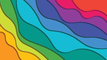 Abstract wavy papercut colorful background vector