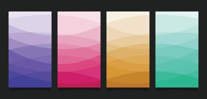 Set abstract wavy colorful background premium vector