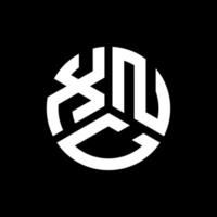 XNC letter logo design on black background. XNC creative initials letter logo concept. XNC letter design. vector