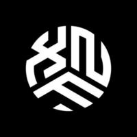 XNF letter logo design on black background. XNF creative initials letter logo concept. XNF letter design. vector