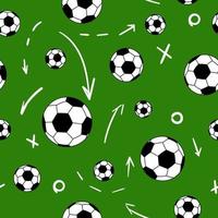 fútbol de patrón vectorial, partido de fútbol con campo verde, antecedentes del equipo vector