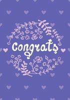 vector greeting card congratulations, congrats with veri peri background, banner, postcard