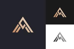 vector de diseño de logotipo de letra a de lujo moderno simple