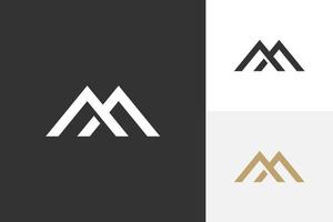 letter m or mountain logo design vector