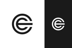 simple minimal modern initial e and c monogram logo design vector