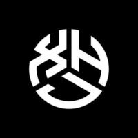 diseño del logotipo de la letra xhj sobre fondo negro. concepto de logotipo de letra de iniciales creativas xhj. diseño de letras xhj. vector