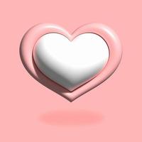 representación 3d del corazón sobre fondo rosa, concepto de cuidado, amor, respeto, tolerancia, día de la madre o medicina, ilustración vectorial vector