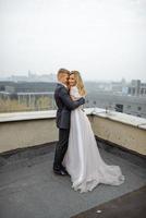 Two lovers walk along Krakow photo