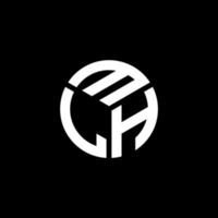 diseño del logotipo de la letra mlh sobre fondo negro. concepto de logotipo de letra inicial creativa mlh. diseño de letras mlh. vector