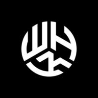 diseño de logotipo de letra whk sobre fondo negro. whk creative iniciales carta logo concepto. diseño de letras whk. vector