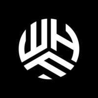 WHF letter logo design on black background. WHF creative initials letter logo concept. WHF letter design. vector
