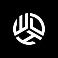 diseño de logotipo de letra wdh sobre fondo negro. concepto de logotipo de letra de iniciales creativas wdh. diseño de letra wdh. vector