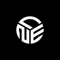 Diseño de logotipo de letra lne sobre fondo negro. Concepto de logotipo de letra de iniciales creativas lne. diseño de letra lne. vector