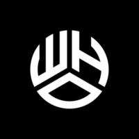 WHO letter logo design on black background. WHO creative initials letter logo concept. WHO letter design. vector